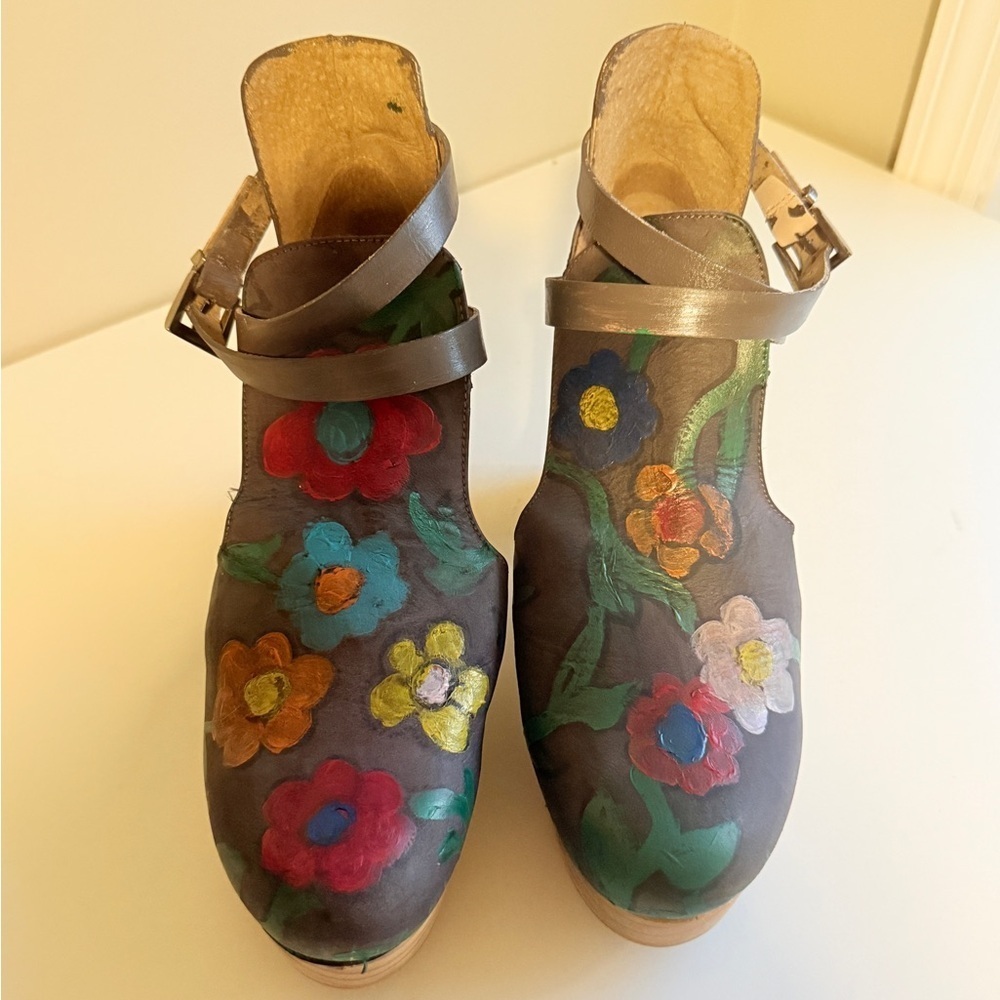 Free People Multicolor Floral Platform Mules 39.5 - Picture 2 of 16